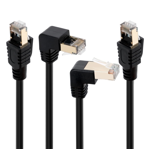 Cat 7 Ethernet Cable 4 Feet，90 Degree (Right Angle UP + Right Angle Down), CAT7 RJ45 LAN Network Patch Cord,