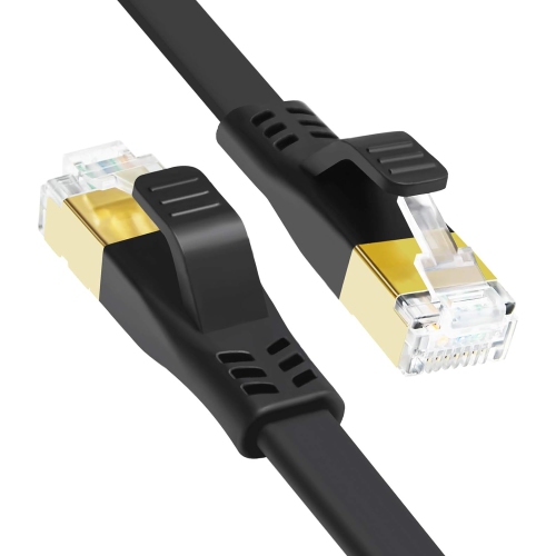 Image 1 of 5.. CAT 7 Ethernet Cable 25ft, High Speed 10Gbps Durable Solid Flat CAT7 Internet Network LAN Patch Cable