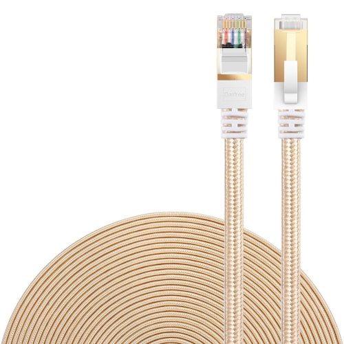 Cat 7 Ethernet Cable,Gold 10M/33FT Nylon Braided CAT7 High Speed Professional LAN Cable Gold Plated Plug STP