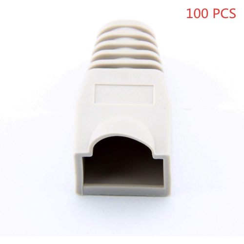 Bluesky 100 Pcs White Soft Plastic CAT5E CAT6 Ethernet RJ45 Cable Cap Connector Boots Plug Cover Strain Relief Boots