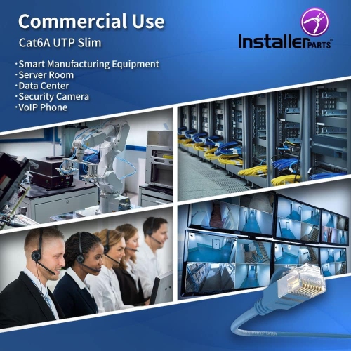 Ethernet Cable CAT6A Slim Cable UTP Booted 7 FT - Blue - Professional Series - 10Gigabit/Sec