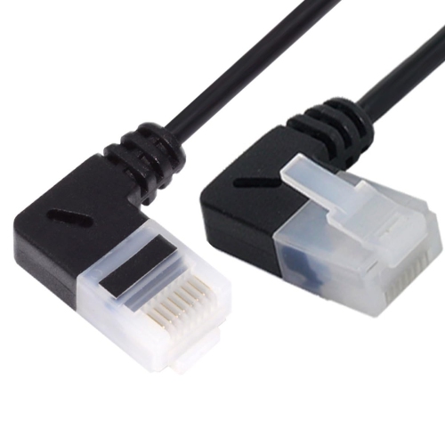 Ultra Thin Slim Cat6 Ethernet Cable RJ45 Left to Right Angled 25cm UTP Network Cable Patch Cord 90 Degree Cat6a LAN