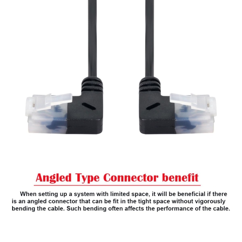Ultra Thin Slim Cat6 Ethernet Cable RJ45 Left to Right Angled 25cm UTP Network Cable Patch Cord 90 Degree Cat6a LAN