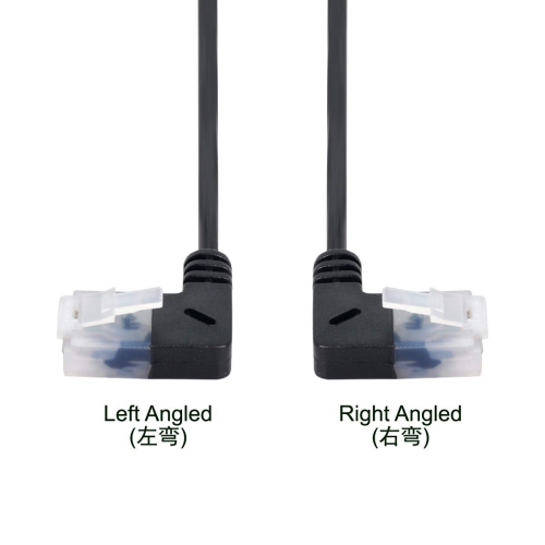 Ultra Thin Slim Cat6 Ethernet Cable RJ45 Left to Right Angled 25cm UTP Network Cable Patch Cord 90 Degree Cat6a LAN