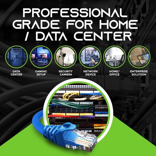 10-Pack Cat6 Patch Cable 0.5 Foot / 6 Inches Cat 6 Ethernet Cable Snagless Flexible Soft Tab - Preimum Series -