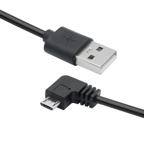 Câble d'alimentation micro USB À 11ft 90 degrés, câble de chargement pour caméra de tableau de bord à angle gauche micro USB, pour caméra de tableau