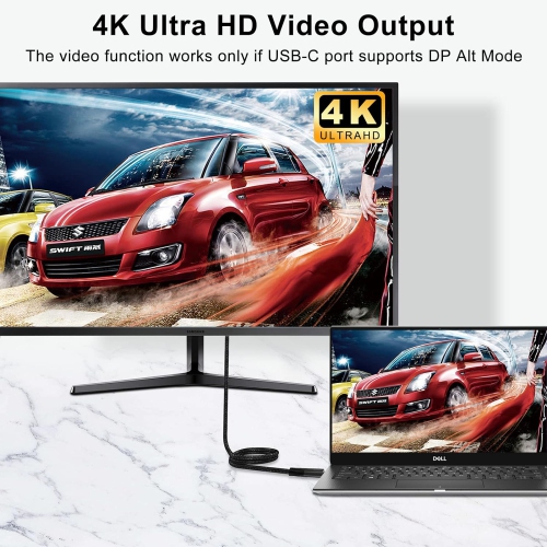 4K USB C Cable 100W 0.5M, USB 3.2 Gen 2 X 2 20Gbps Data Transfer PD Fast Charging USB C 3.1 Type C