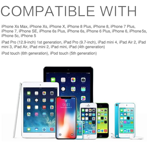 iPhone Charger, Apple MFi Certified iPhone Charger Cable [3-Pack, 3.3ft] Lightning to USB Charge Cord for iPhone