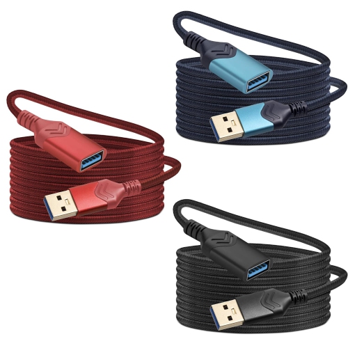 USB 3.0 Extension Cable, [2Pack] 2FT High Speed Extension Cable USB A Male to Female Extension Cord Golden Plated