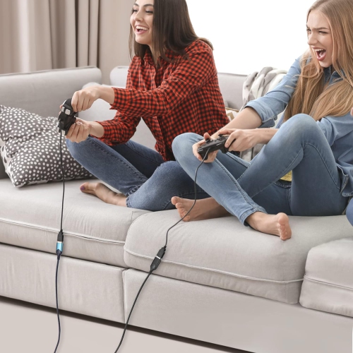 USB 3.0 Extension Cable, [2Pack] 2FT High Speed Extension Cable USB A Male to Female Extension Cord Golden Plated