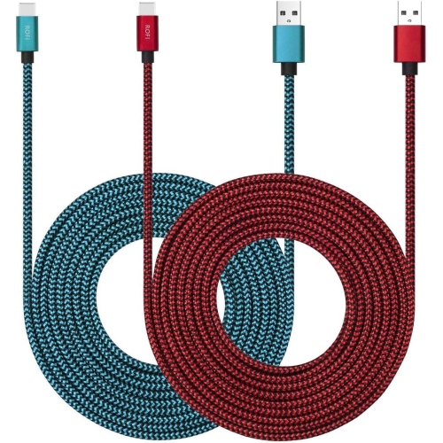 UNKNOWN  USB Type C Cable 10Ft With 3A Fast Charging, 2Pack 10Ft USB-C Nylon Braided Super Durable Charging Cord Data Sync