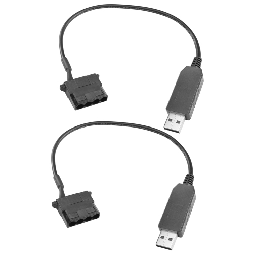 12V USB to Molex Fan Step-Up Cable 2 Pack USB Port to 12V Molex Computer PC Fan Adaptor Connector Power Supply