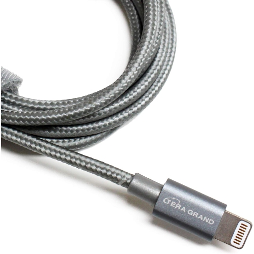 UNKNOWN  [Apple Mfi Certified] Lightning to USB Braided Cable With Aluminum Housing, 4 Feet Gray, for Iphone 7 7 Plus
