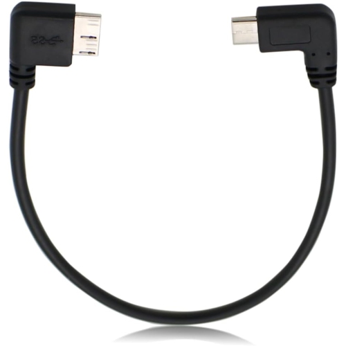 Micro B to USB C Cable 90-Degree, Replacement for KESU, Seagate, WD, Toshiba External Hard Drive Cord, 0.8 FT