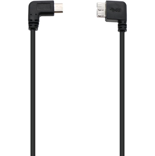 Micro B to USB C Cable 90-Degree, Replacement for KESU, Seagate, WD, Toshiba External Hard Drive Cord, 0.8 FT