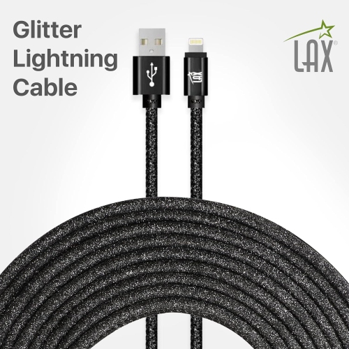Glitter Lax Apple Certified Charger LAX Nylon Braided [Apple MFi