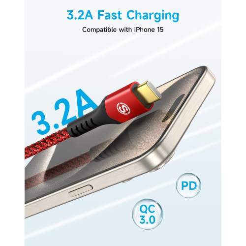 USB C Cable, USB C Charging Cord Fast Phone Charger USB A to USB-C Cord Nylon Braided Cord