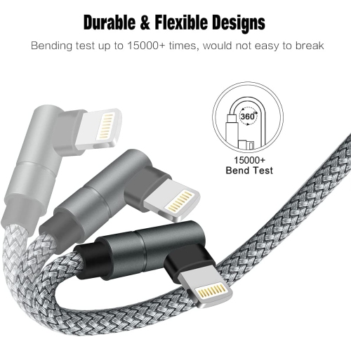2 Pack USB-C to Lightning Cable [6FT,MFi Certified] 90 Degree PD Fast Charging Cable for iPhone 13/13 mini/13 Pro/13