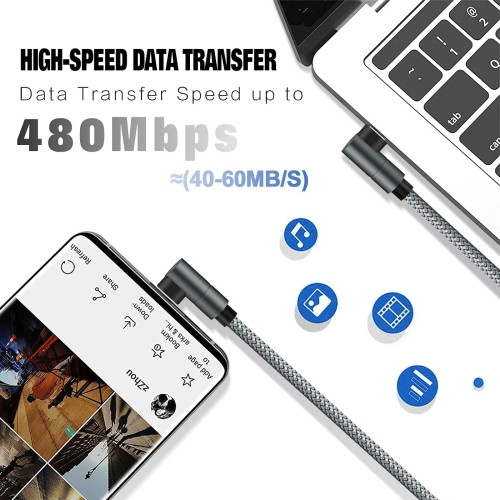 2 Pack USB-C to Lightning Cable [6FT,MFi Certified] 90 Degree PD Fast Charging Cable for iPhone 13/13 mini/13 Pro/13