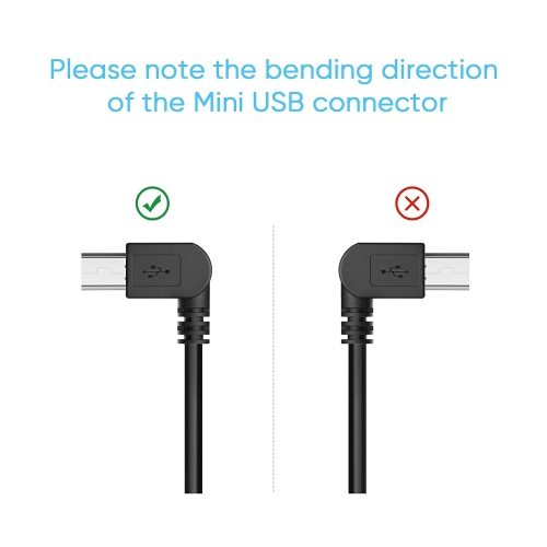 Cordon d'alimentation pour caméra de tableau de bord, câble de chargement mini USB long de 11,5 pi pour caméra miroir GPS Nuvi de Garmin, caméra