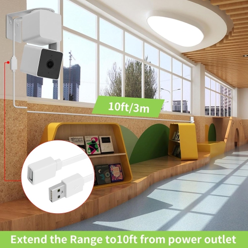 10Ft/3M USB Extension Cable Compatible with WYZE Cam V3/V2,Wyze Cam OG, WYZE Cam Pan V3/V3 Pro/ V2, IPX7