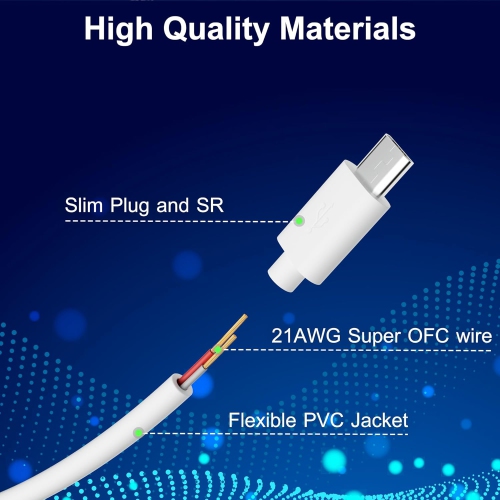 2-Pack 30FT USB to Micro USB Extension Power Cable, Long Charging and Data Sync Cord, 21AWG OFC, Oxygen-Free Copper,