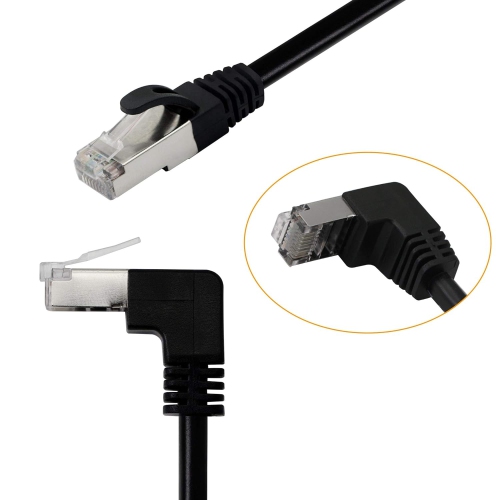 Cat5 Ethernet Cable,RJ45 Male to Male 90 Degree Internet Network LAN Cable Patch Cord for PC, Router, Modem, Printer,