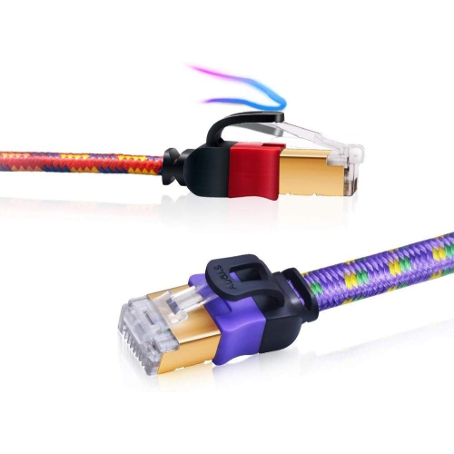 1M/3.3ft, CAT7 Ethernet Cable, Flat Internet Network LAN Patch Cords, LSOH Engineering Grade Network Cable