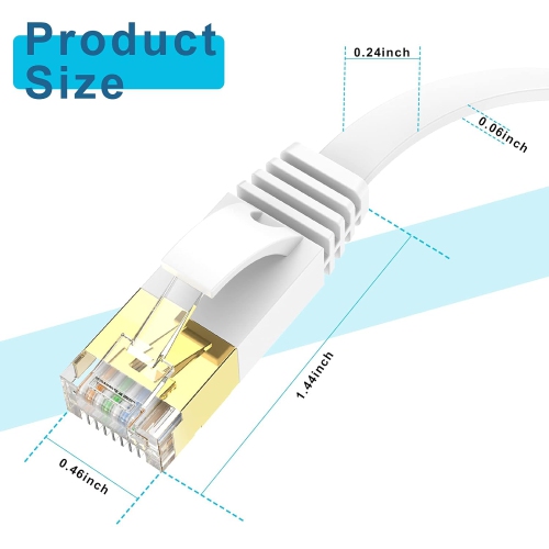 Ethernet Cable 75ft, High Speed Cat 6 Flat Network Cable with Rj45 Connectors, Long LAN Cable