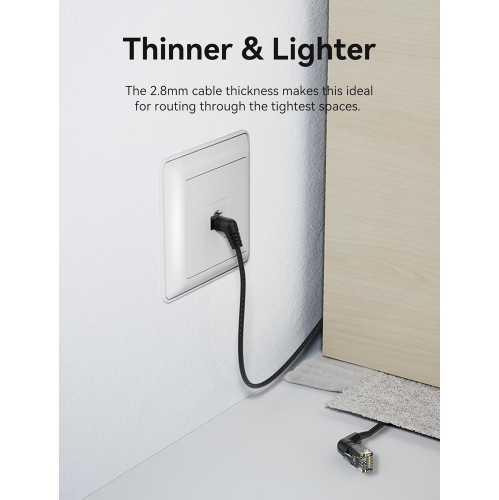 Cat 6 Ethernet Patch Cable cat6 LAN Network Cord 360° Rotation Dual-Curved Head Design Ultra fine High Speed