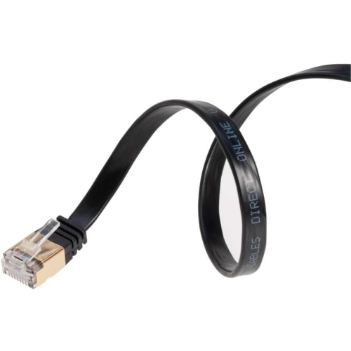 30FT U/FTP Flat Design CAT7 Gold Plated Shielded Ethernet RJ45 Copper Cable 10 Gigabit Ethernet Network Patch Cord