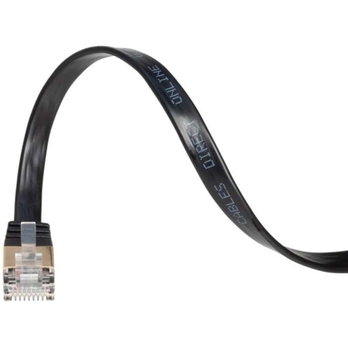 30FT U/FTP Flat Design CAT7 Gold Plated Shielded Ethernet RJ45 Copper Cable 10 Gigabit Ethernet Network Patch Cord