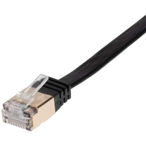30FT U/FTP Flat Design CAT7 Gold Plated Shielded Ethernet RJ45 Copper Cable 10 Gigabit Ethernet Network Patch Cord