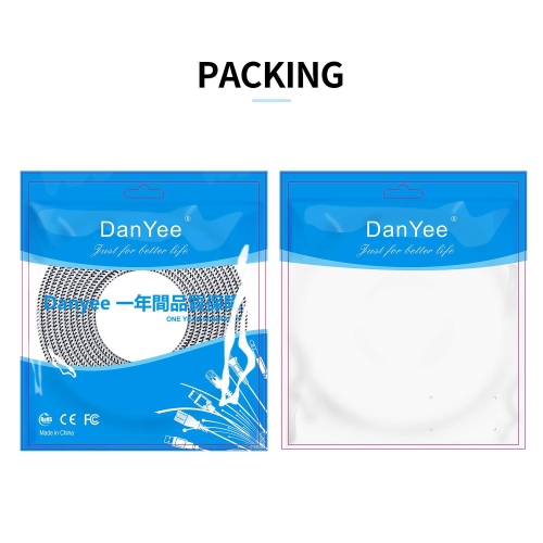 Cat 7 Ethernet Cable, White 3M/10FT Nylon Braided CAT7 High Speed Professional LAN Cable Gold Plated Plug STP