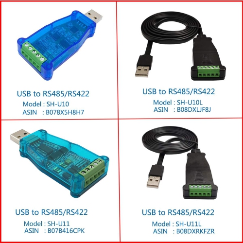 Câble USB vers RS485 RS422 SH-U11&nbsp;L avec puce FT232 FTDI-1,5&nbsp;M/5FT