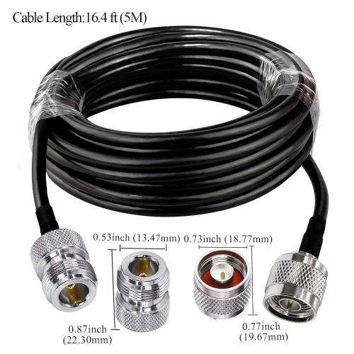 N Câble coaxial RF à faible perte mâle à N femelle RG58 m pour Wi-Fi/routeur/3G/4G/antenne LTE de type N.