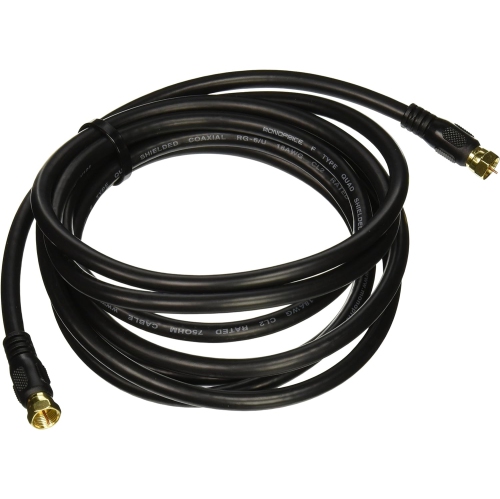 UNKNOWN  106313 10-Feet Rg6 Quad Shield Cl2 Coaxial Cable With F Type Connector In Black