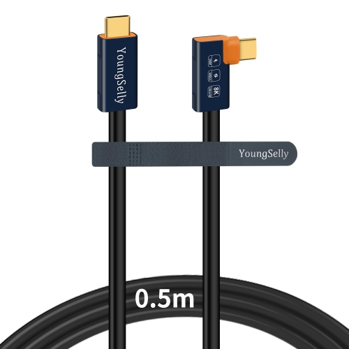 UNKNOWN  Elbow Male to Male 1.64Ft USB C Cable, Compatible With Thunderbolt 4/3, USB4/3, Supports 240W(48V/5A Max)