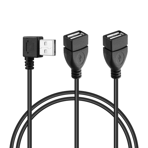 UNKNOWN  USB Splitter, USB 2.0 Y Splitter Extension Cable，90 Degree Angle Male to Dual Female Connector Cable
