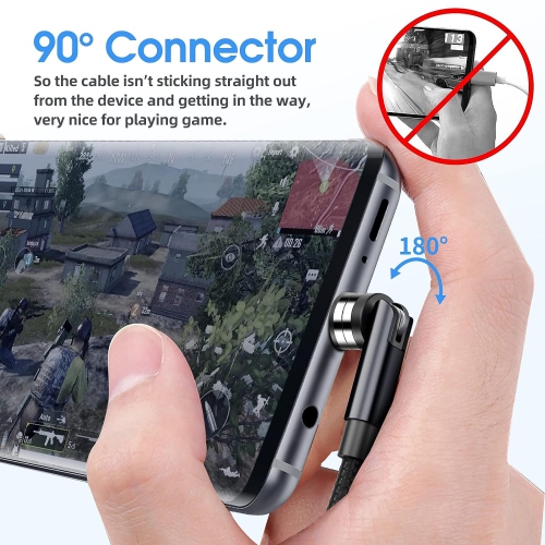 Magnetic Charging Cable [3-Pack,10FT/10FT/10FT] 540° Rotating Magnetic Phone Charger 3-in-1 Magnetic USB Cable with LED