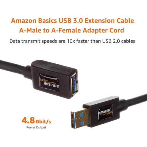USB 3.0 Extension Cable - A-Male to A-Female Adapter Cord - 3.3 Feet