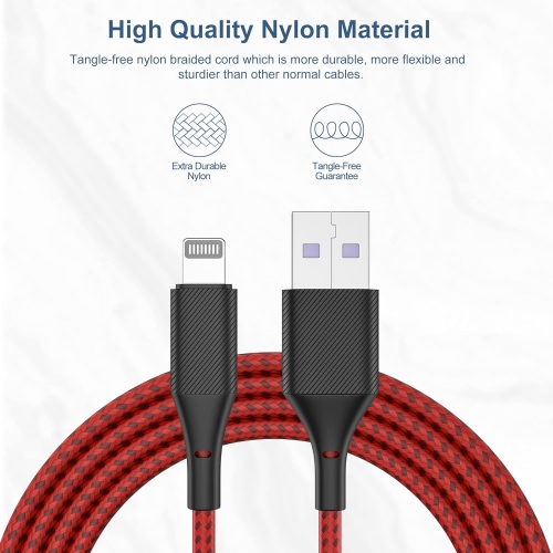 iPhone Charger Cable 6ft 5Pack,[Apple MFi Certified] Long Lightning Cable 6 Foot iPhone Charging Cord for iPhone