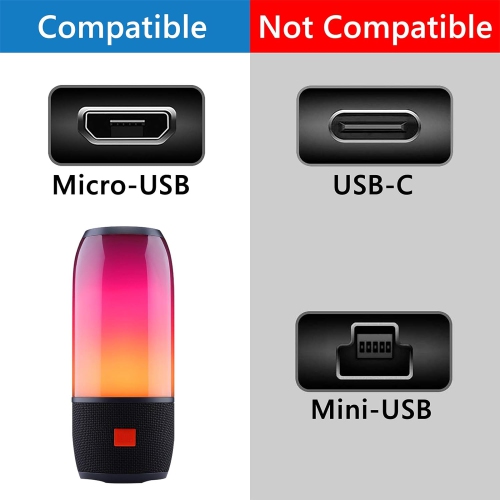 Micro-USB Speakers Short Charger Cable Compatible with JBL GO2, Flip4, Charge2+, Charge3, Pulse3, Boombox