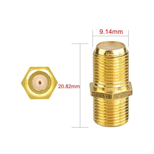 UNKNOWN  Coaxial Cable Connector, Rg6 F-Type Plated Adapter Female to Female Coax Extender Tv Cables, 6-Pack In Gold