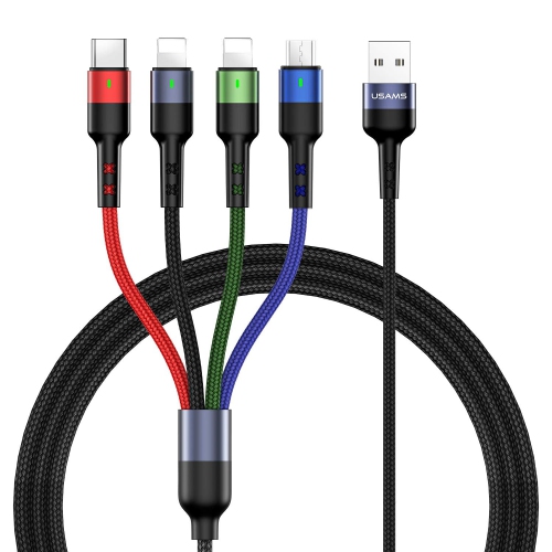UNKNOWN  Multi Charging Cable Yo 2Pack 4Ft 4 In 1 Nylon Braided Multiple USB Fast Charging Cord Adapter Type C Micro USB
