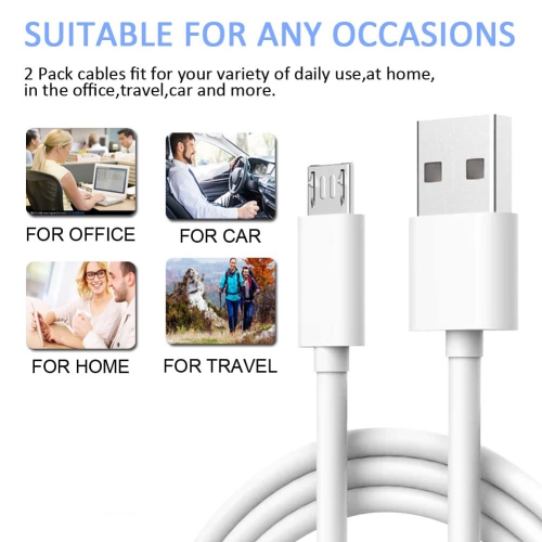 2Pack 6.6ft Micro USB Charger Cable Cord for Samsung Galaxy Note,Tab A E S2 3 4 7.0" 8.0" 9.6" 9.7" 10.1" Tablet