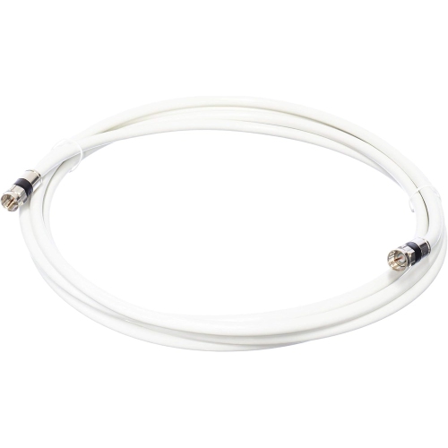 15' Feet, White RG6 Coaxial Cable with Weather Proof Connectors, F81 / RF, Digital Coax - AV, Cable TV,