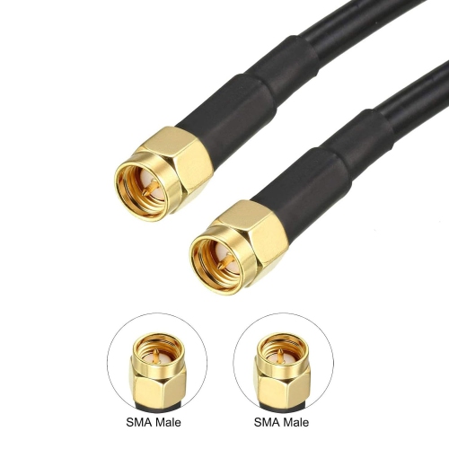 Câble coaxial avec connecteurs SMA mâle vers SMA mâle Câble coaxial à faible perte RG58 50&nbsp;Ohm 8 po/0,66 pi