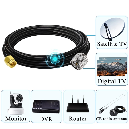 Câble coaxial RF mâle vers N mâle SMA câble coaxial coaxial RG58 Antenne câble spiralé coaxial SMA mâle vers N mâle