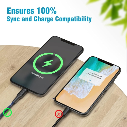 iPhone Charger Cable 1ft 5Pack,[Apple MFi Certified] Long Lightning Cable 1 Foot iPhone Charging Cord for iPhone